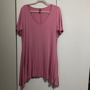 Rose colored tshirt dress